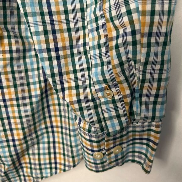 IZOD Men’s Button Down Shirt Long Sleeve Shirt.Green Blue Yellow White. Size XL - Picture 6 of 14